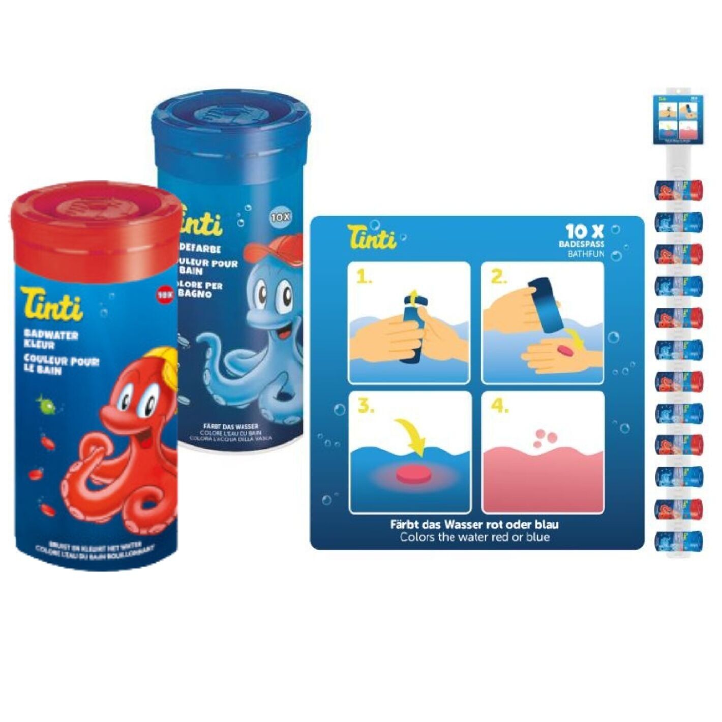 Nuoto Colore Rosso e Blu Cravatta Tinti