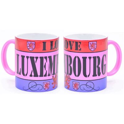 Mug I Love Luxembourg Lion Rose