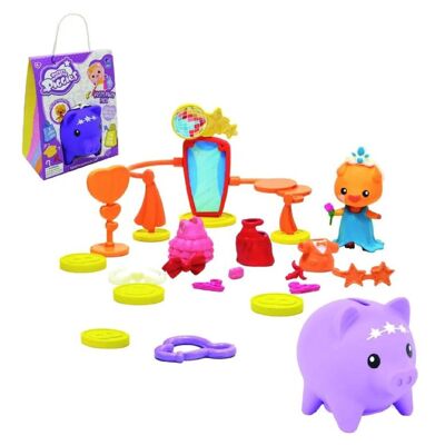 Figurine With Piggies Piggy Bank - Prom Pack