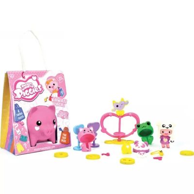 Figurine With Piggies Piggy Bank - Kawaii Pack