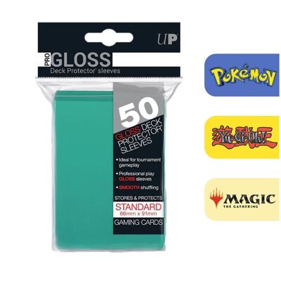 Turquoise Card Protection Sleeves 50 Pieces