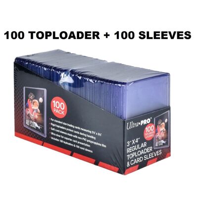 100 starre Toploader-Schutzhüllen + Hüllen