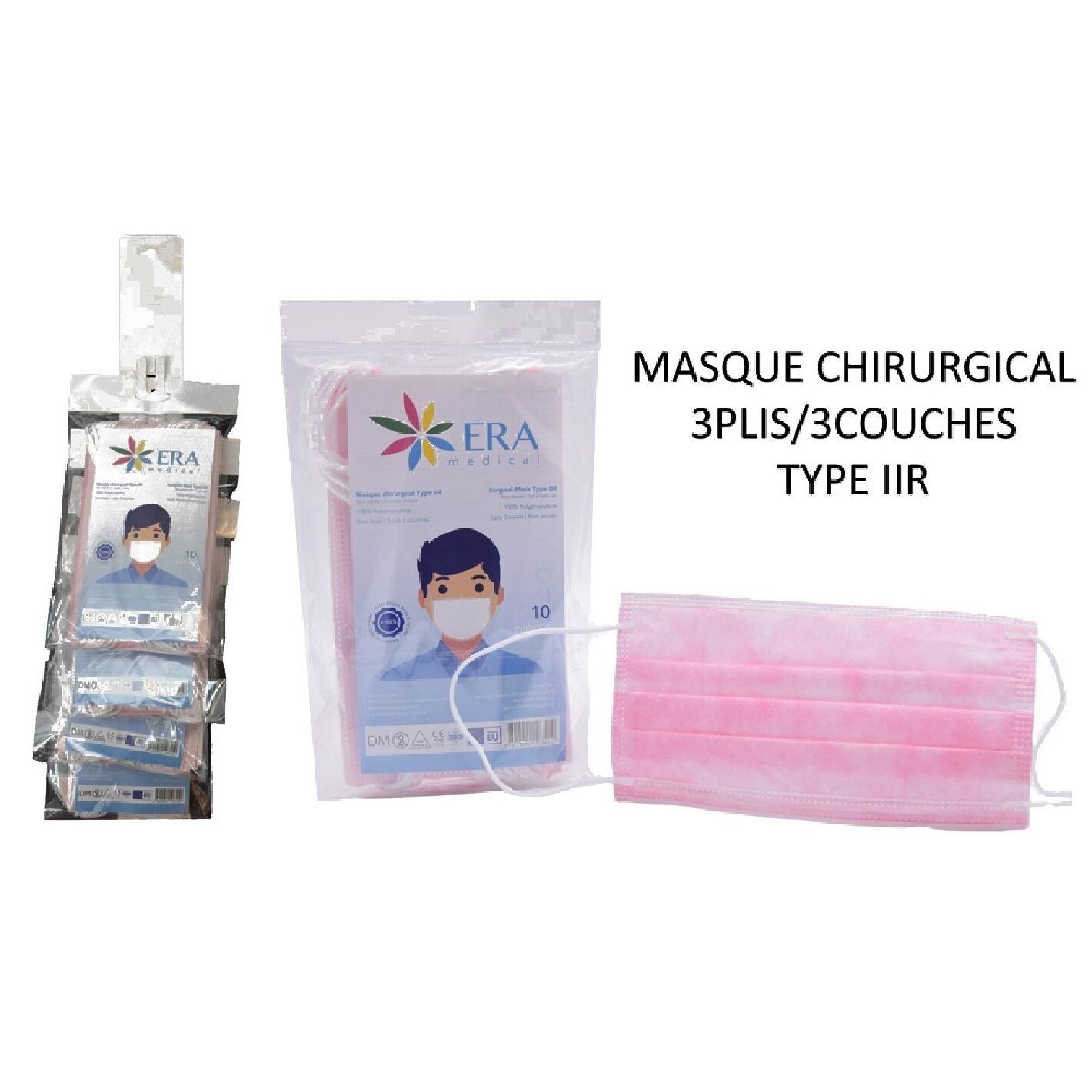 Rosa Einwegmasken-Krawatte