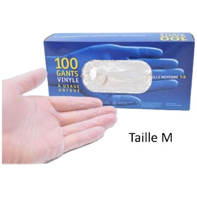 Confezione da 100 M di guanti in vinile con micro polvere