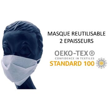 Masque Réutilisable 2 Épaisseurs Oekotex 1