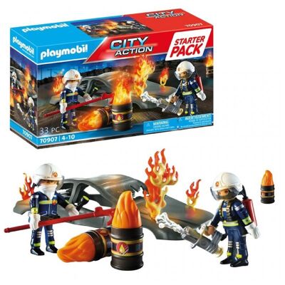 Playmobil Starter Pack Feuerwehrleute und Feuer