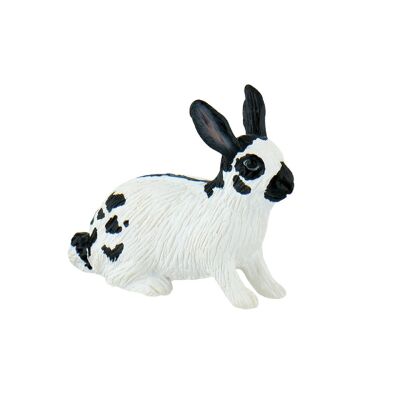 Figura de animal conejo blanco y negro