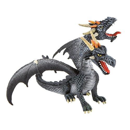 Figurine Animaux Dragon Avec 2 Têtes Noir