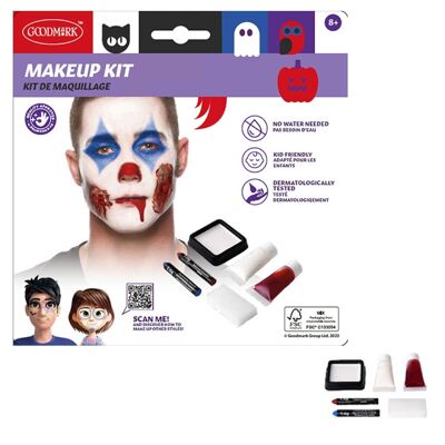 Kit per il trucco di Halloween da clown malvagio