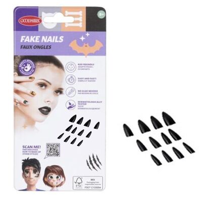 Black Halloween False Nails