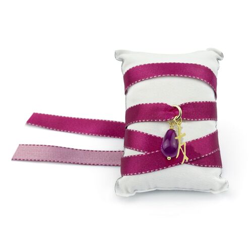 Collana/Bracciale Tessuto Kanji Amicizia Fucsia