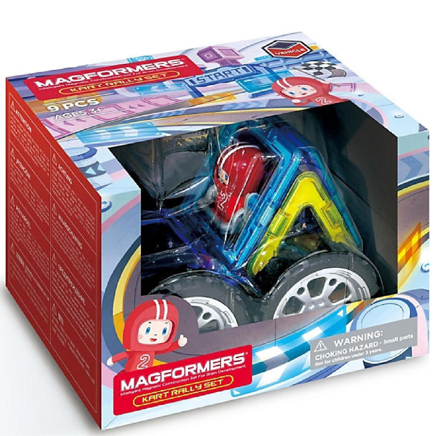 Magformers Kart Rally Set Gioco di costruzione da 9 pezzi