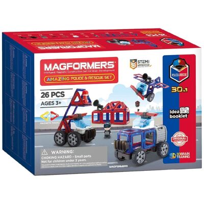 Magformers Police & Rescue Set Juego de construcción de 26 piezas