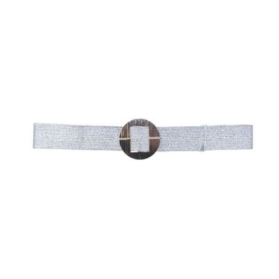 Cintura in rafia paglia elasticizzata con fibbia in metallo dorato CF896