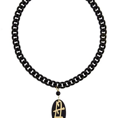 Schwarze Plexi-Mutter-Halskette