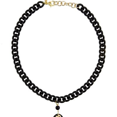 Schwarze Plexi-Mutter-Halskette