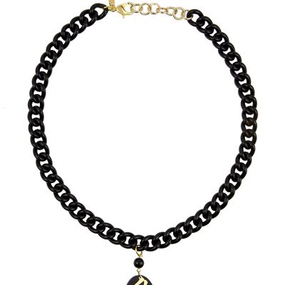 Black Plexi Love Necklace