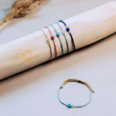 Faceted round stone bracelets