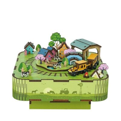 Spieluhr DIY 3D-Holzpuzzle, Singing In The Meadow, Tone-Cheer, TQ059, 14x14x9,6cm