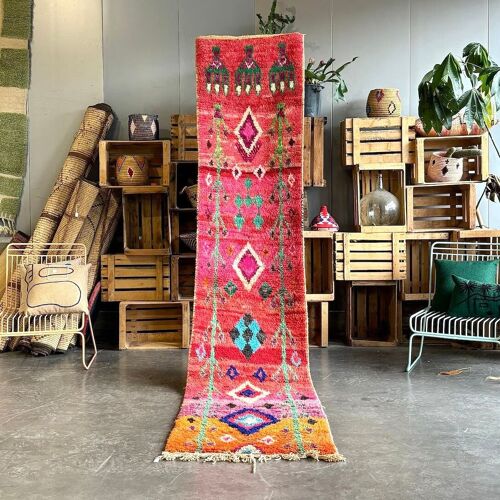 tapis berbere couloir Boujad neuf en laine