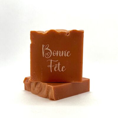Honey screen-printed soap “HAPPY HOLIDAY”
