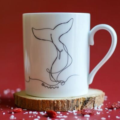 Swimi Mug, Porcelaine française, Modèle Underwater, 300ml