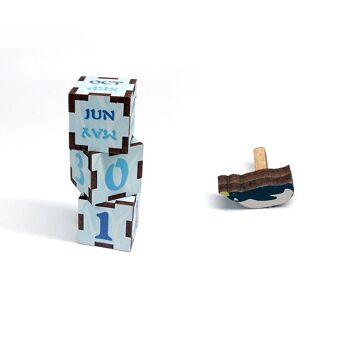 Calendrier puzzle en bois DIY, Date aux glaciers, Tone-Cheer, TQ002, 10,4 × 8,9 × 11,8 cm 2