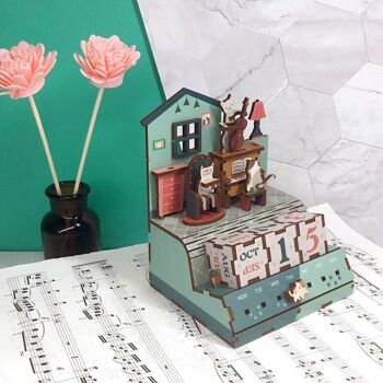 Calendrier puzzle en bois DIY, The Cats Musical, Tone-Cheer, TQ004, 10,4 × 8,9 × 13,3 cm 3
