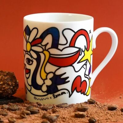 Swimi Mug, Porcelaine française, Modèle Sunset Beach, 300ml