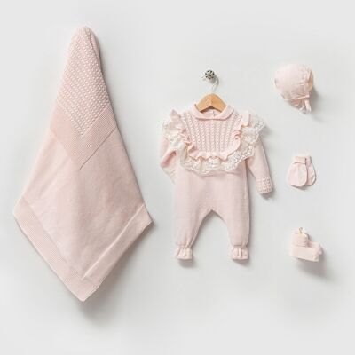 Conjunto de punto para bebé recién nacido Madame Baby de algodón orgánico de 0 a 3 meses