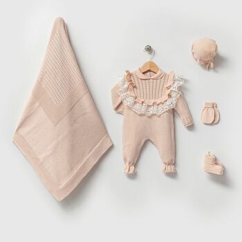 Ensemble de tricots pour bébé nouveau-né en coton biologique 0-3M Madame 2