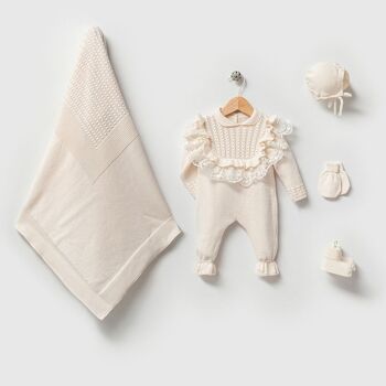 Ensemble de tricots pour bébé nouveau-né en coton biologique 0-3M Madame 3