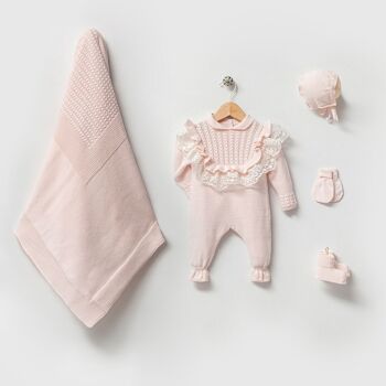 Ensemble de tricots pour bébé nouveau-né en coton biologique 0-3M Madame 7