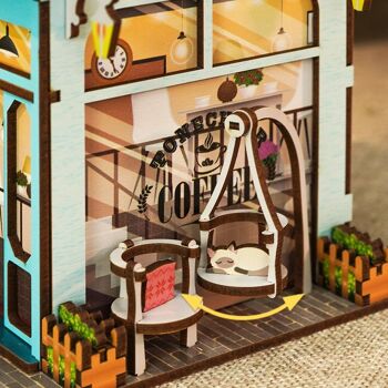 Tone-Cheer DIY Puzzle 3D en Bois Poubelle de Bureau, Cape Coffee Shop, TQ181,15x14x23cm 4