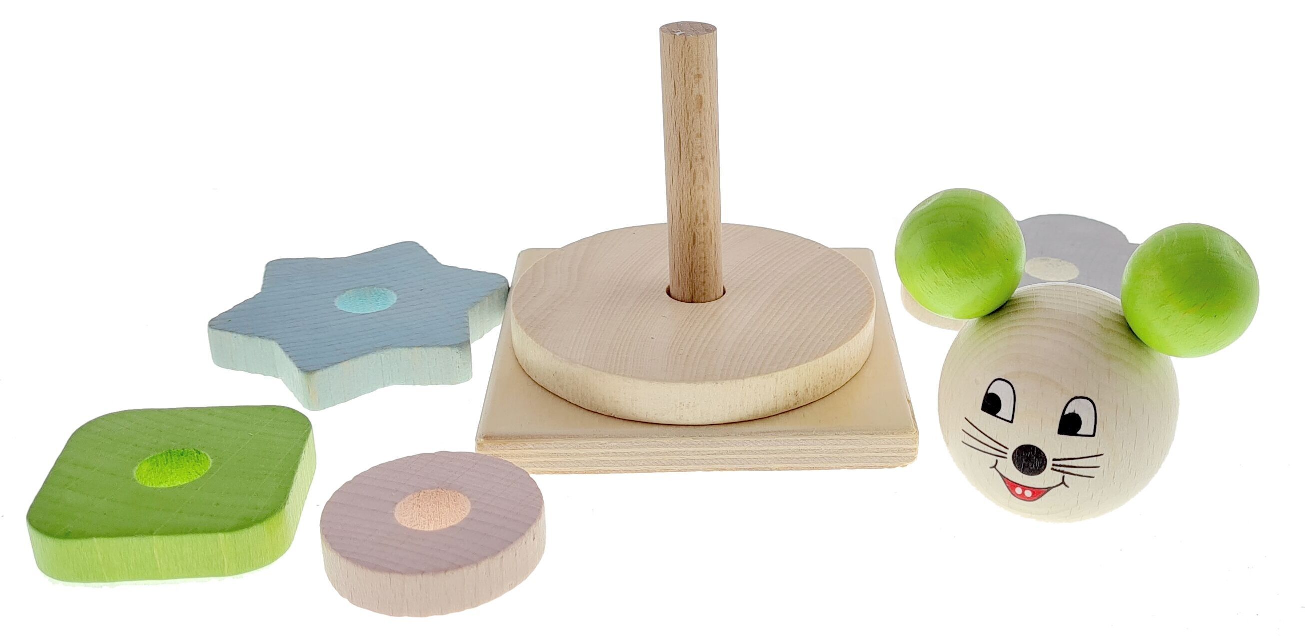 Stapelturm Mäuschen nature/apfelgrün