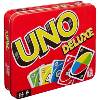 Mattel - Ref: K0888 - Mattel Games UNO Deluxe, Family Card Games For Children And Adults, Board Game For Family Games Evening Or Travel, 2 To 10 Players, Toy For Children Aged 7 And Up