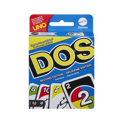 Mattel - Ref: HNN01 - Uno Dos Second Edition, Family Card Game With New Rules For Game Evenings, Travel, Camping And Parties, Aperitif Game, Children's Toy, From 3 Years