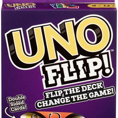 Mattel - Ref: GDR44 - Mattel Games UNO Flip, New Double-Sided Crazy Version, Card Game for Children and Adults, Board Game for Family Evening, 2 to 10 Players, Toy for Children Aged 7 and Up,