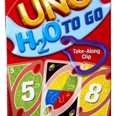 Mattel - Réf : P1703 - UNO SPORT, Jeu de 108 cartes en plastiques imperméables avec un mousqueton pour transport facile, Jeu de Société, Jeu de bain, 2 à 10 joueurs -individuellement ou par équipes, Dès 7 ans,