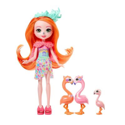 Mattel – Ref: HRX85 – Enchantimals Sunshine Beach – Florinda Flamingo Family – Box