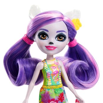 Mattel - Réf : HRX86 - Enchantimals Sunshine Beach-Famille Lorinda Lémur, son ami Ringer et sa fratrie 4