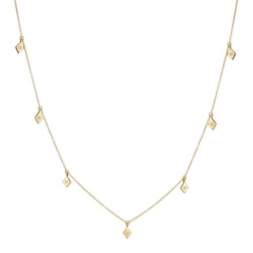 Gold Vermeil Diamond Drop Choker Necklace