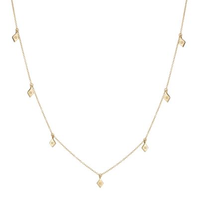 Collier ras du cou en or vermeil et diamants