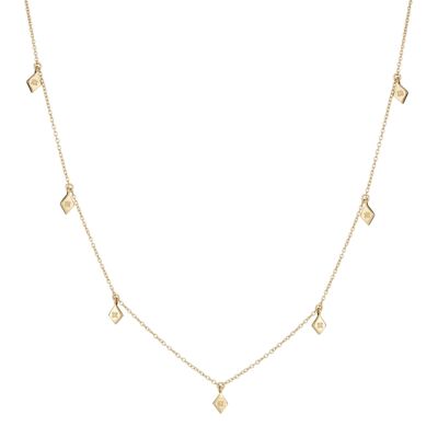 Choker-Halskette mit Diamanten in Tropfenform aus Gold-Vermeil