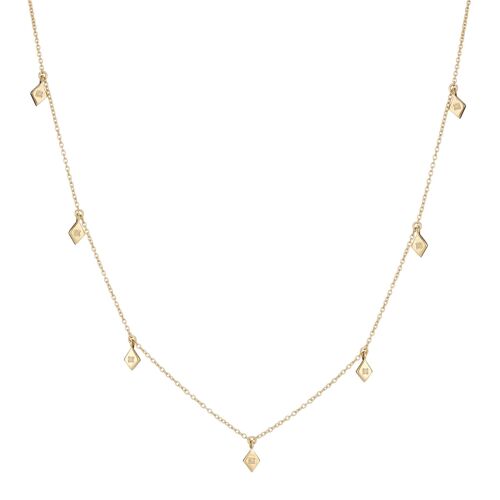 GOLD VERMEIL DIAMOND DROP CHOKER NECKLACE