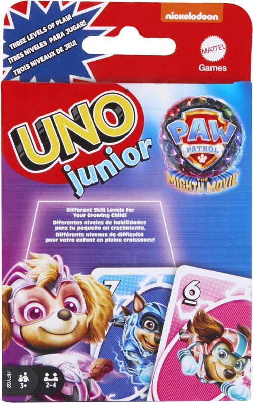 Mattel - Réf : HPY62 - Mattel Games - Uno Junior La Pat’ Patrouille Le Film - Jeu De Cartes Famille - 3 Ans Et +