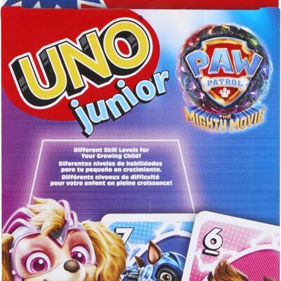 Mattel - Ref: HPY62 - Mattel Games - Uno Junior Paw Patrol The Movie - Juego de cartas familiar - A partir de 3 años