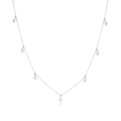Halskette aus Sterlingsilber mit Diamanttropfen