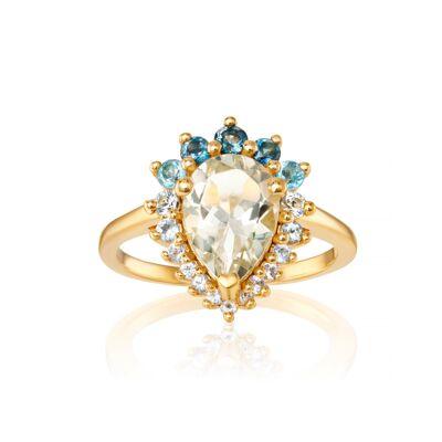 Bague ombrée taille poire