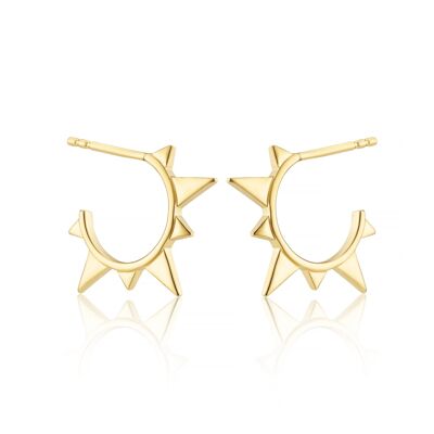 Spike Compass Hoops In Gold Vermeil